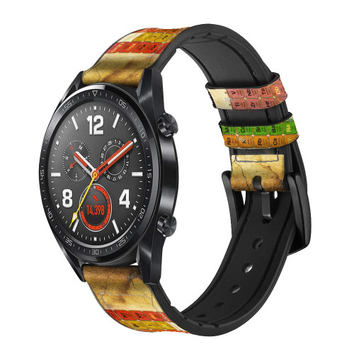 CA0513 Vintage Periodic Table of Elements Silicone & Leather Smart Watch Band Strap For Wristwatch Smartwatch