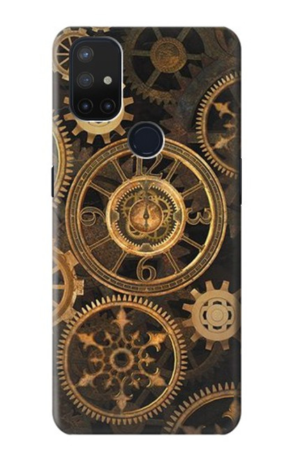 W3442 Clock Gear Hard Case and Leather Flip Case For OnePlus Nord N10 5G