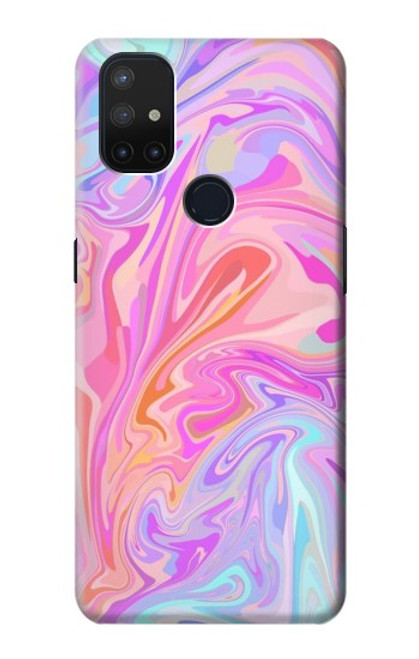 W3444 Digital Art Colorful Liquid Hard Case and Leather Flip Case For OnePlus Nord N10 5G