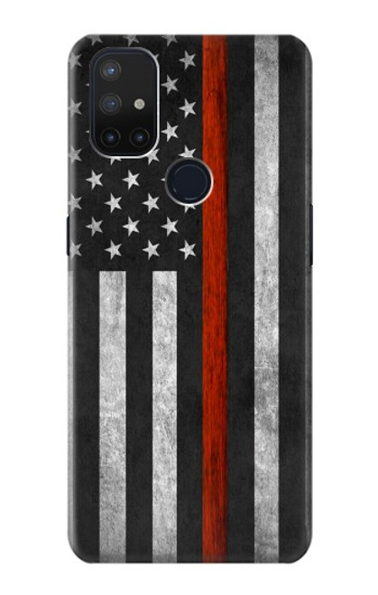 W3472 Firefighter Thin Red Line Flag Hard Case and Leather Flip Case For OnePlus Nord N10 5G