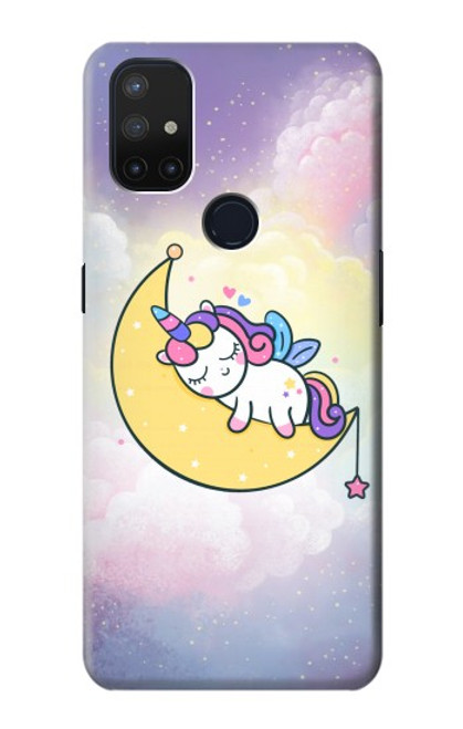 W3485 Cute Unicorn Sleep Hard Case and Leather Flip Case For OnePlus Nord N10 5G