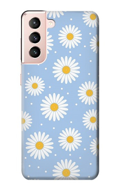 W3681 Daisy Flowers Pattern Hard Case and Leather Flip Case For Samsung Galaxy S21 5G