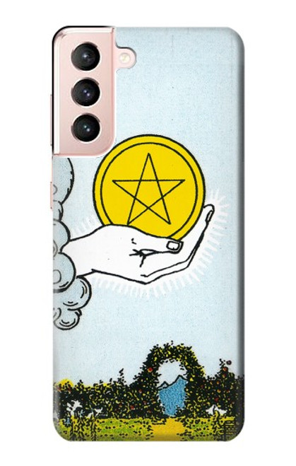 W3722 Tarot Card Ace of Pentacles Coins Hard Case and Leather Flip Case For Samsung Galaxy S21 5G