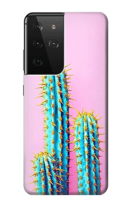 W3673 Cactus Hard Case and Leather Flip Case For Samsung Galaxy S21 Ultra 5G