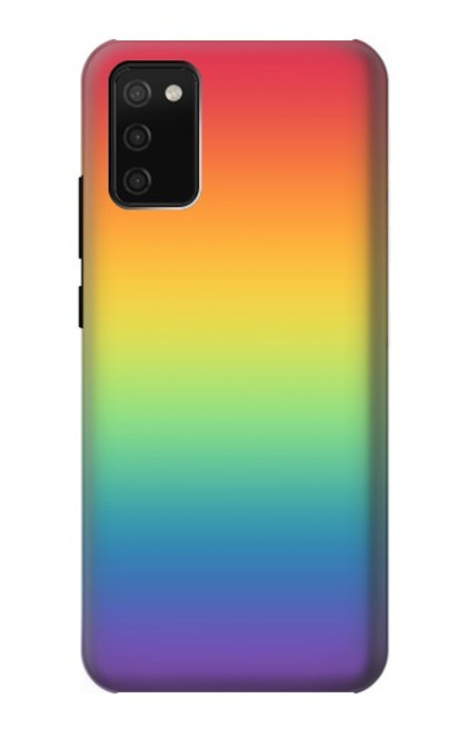 W3698 LGBT Gradient Pride Flag Hard Case and Leather Flip Case For Samsung Galaxy A02s, Galaxy M02s (NOT FIT with Galaxy A02s Verizon SM-A025V)