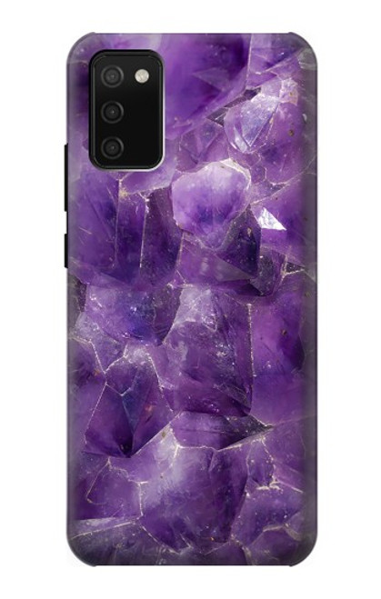 W3713 Purple Quartz Amethyst Graphic Printed Hard Case and Leather Flip Case For Samsung Galaxy A02s, Galaxy M02s (NOT FIT with Galaxy A02s Verizon SM-A025V)