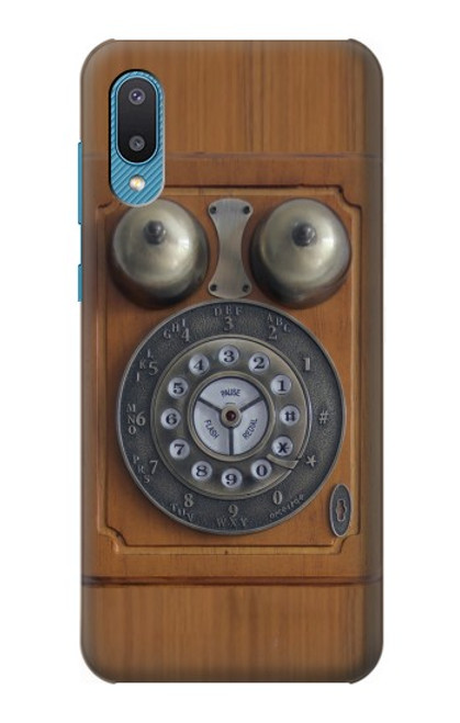 W3146 Antique Wall Retro Dial Phone Hard Case and Leather Flip Case For Samsung Galaxy A04, Galaxy A02, M02