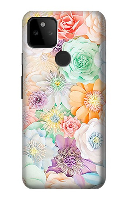 W3705 Pastel Floral Flower Hard Case and Leather Flip Case For Google Pixel 5A 5G