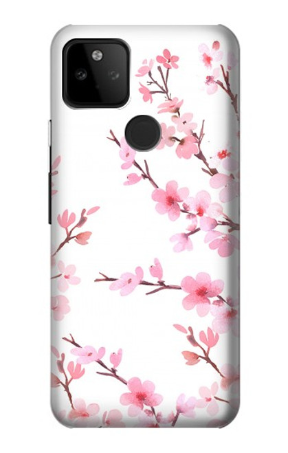 W3707 Pink Cherry Blossom Spring Flower Hard Case and Leather Flip Case For Google Pixel 5A 5G