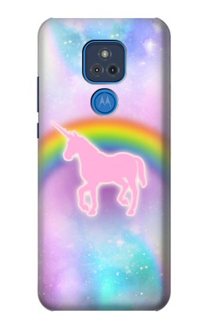 W3070 Rainbow Unicorn Pastel Sky Hard Case and Leather Flip Case For Motorola Moto G Play (2021)