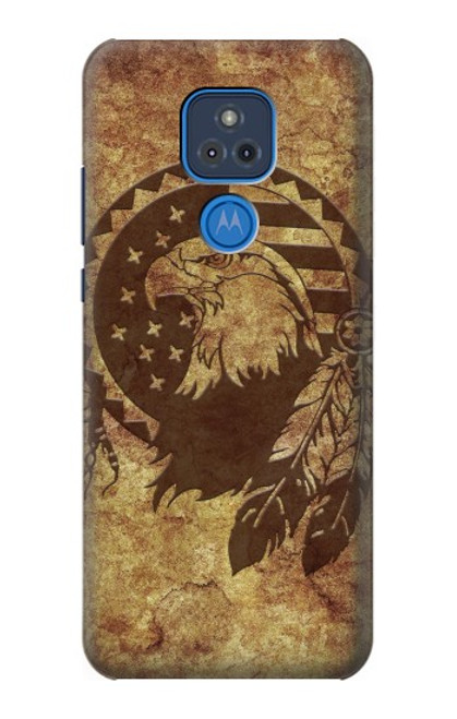 W3378 Native American Hard Case and Leather Flip Case For Motorola Moto G Play (2021)