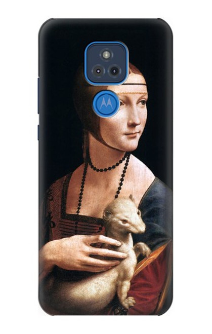 W3471 Lady Ermine Leonardo da Vinci Hard Case and Leather Flip Case For Motorola Moto G Play (2021)