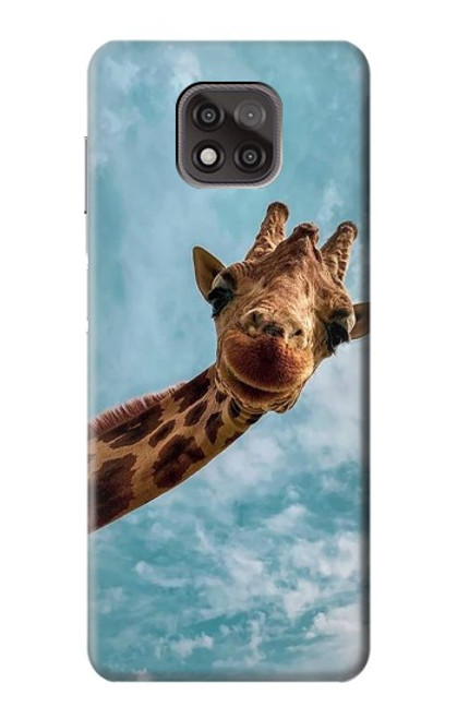 W3680 Cute Smile Giraffe Hard Case and Leather Flip Case For Motorola Moto G Power (2021)