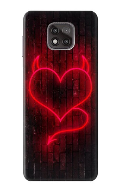 W3682 Devil Heart Hard Case and Leather Flip Case For Motorola Moto G Power (2021)