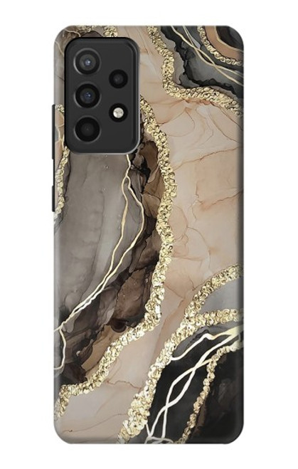 W3700 Marble Gold Graphic Printed Hard Case and Leather Flip Case For Samsung Galaxy A52, Galaxy A52 5G