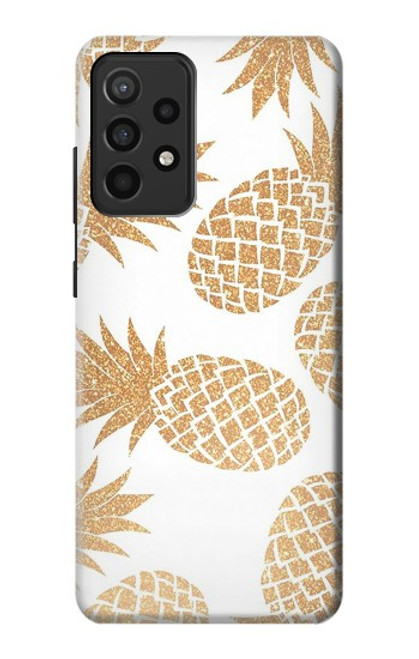 W3718 Seamless Pineapple Hard Case and Leather Flip Case For Samsung Galaxy A52, Galaxy A52 5G