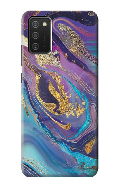 W3676 Colorful Abstract Marble Stone Hard Case and Leather Flip Case For Samsung Galaxy A03S