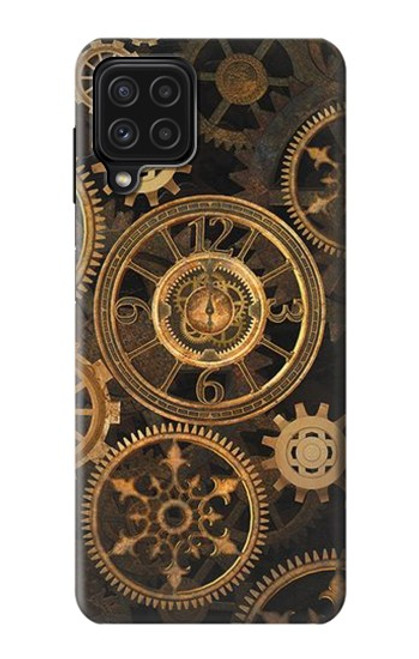 W3442 Clock Gear Hard Case and Leather Flip Case For Samsung Galaxy A22 4G