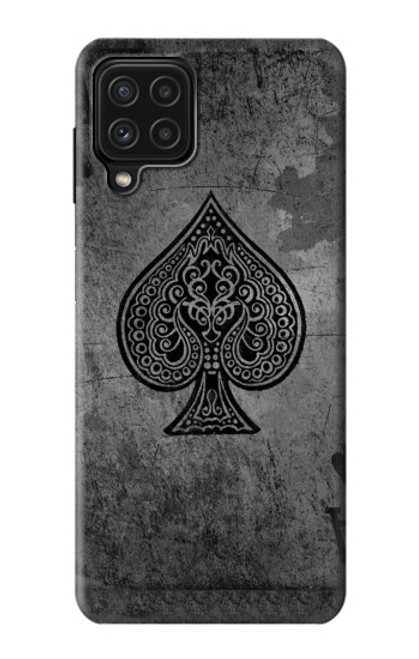 W3446 Black Ace Spade Hard Case and Leather Flip Case For Samsung Galaxy A22 4G