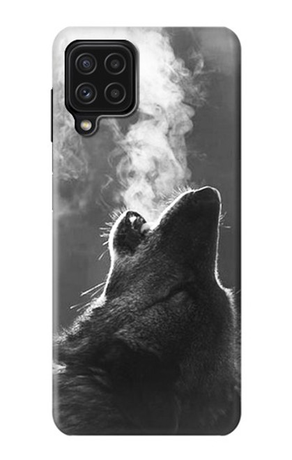 W3505 Wolf Howling Hard Case and Leather Flip Case For Samsung Galaxy A22 4G