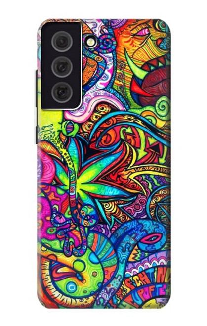 W3255 Colorful Art Pattern Hard Case and Leather Flip Case For Samsung Galaxy S21 FE 5G