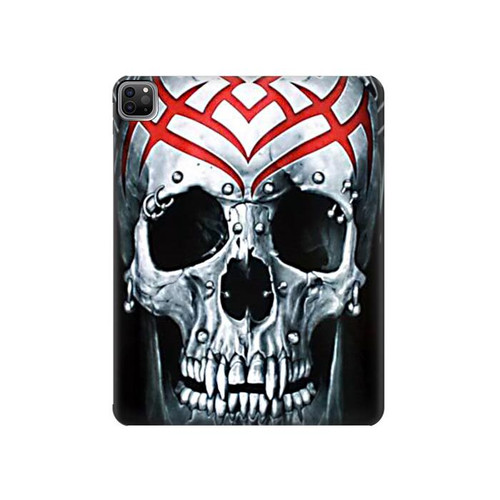 W0223 Vampire Skull Tattoo Tablet Hard Case For iPad Pro 12.9 (2022, 2021, 2020, 2018), Air 13 (2024)