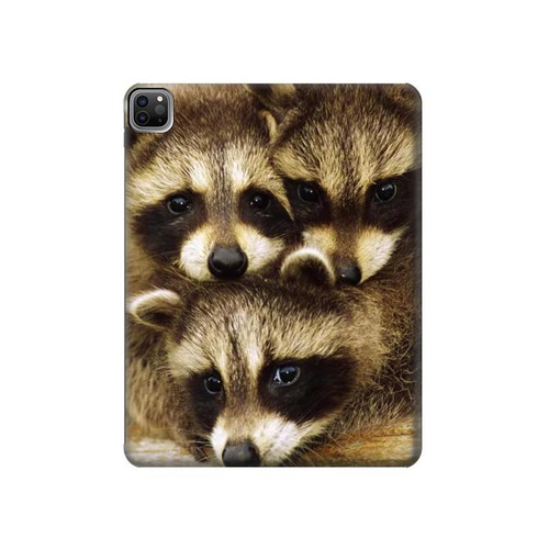 W0977 Baby Raccoons Tablet Hard Case For iPad Pro 12.9 (2022, 2021, 2020, 2018), Air 13 (2024)