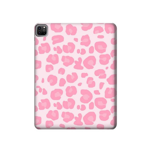 W2213 Pink Leopard Pattern Tablet Hard Case For iPad Pro 12.9 (2022, 2021, 2020, 2018), Air 13 (2024)