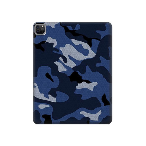 W2959 Navy Blue Camo Camouflage Tablet Hard Case For iPad Pro 12.9 (2022, 2021, 2020, 2018), Air 13 (2024)