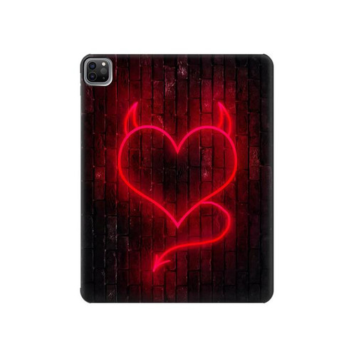 W3682 Devil Heart Tablet Hard Case For iPad Pro 12.9 (2022, 2021, 2020, 2018), Air 13 (2024)