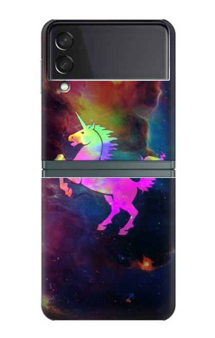 W2486 Rainbow Unicorn Nebula Space Hard Case For Samsung Galaxy Z Flip 3 5G