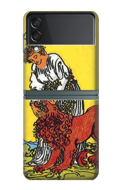 W3458 Strength Tarot Card Hard Case For Samsung Galaxy Z Flip 3 5G