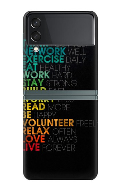 W3523 Think Positive Words Quotes Hard Case For Samsung Galaxy Z Flip 3 5G