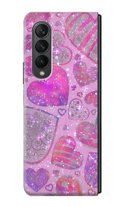 W3710 Pink Love Heart Hard Case For Samsung Galaxy Z Fold 3 5G