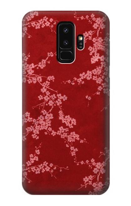 W3817 Red Floral Cherry blossom Pattern Hard Case and Leather Flip Case For Samsung Galaxy S9 Plus