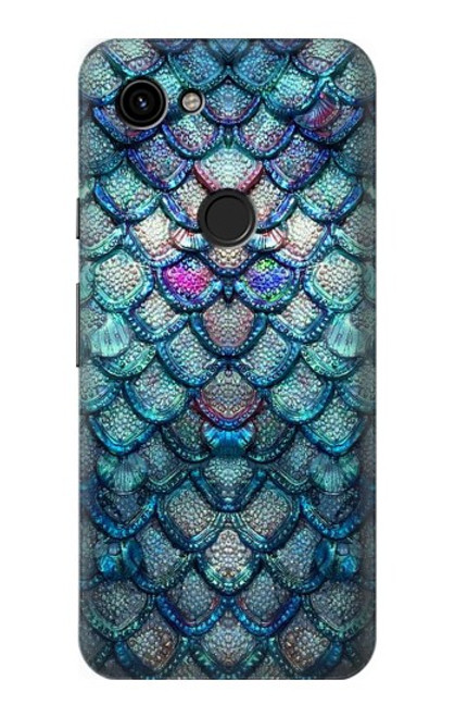 W3809 Mermaid Fish Scale Hard Case and Leather Flip Case For Google Pixel 3a