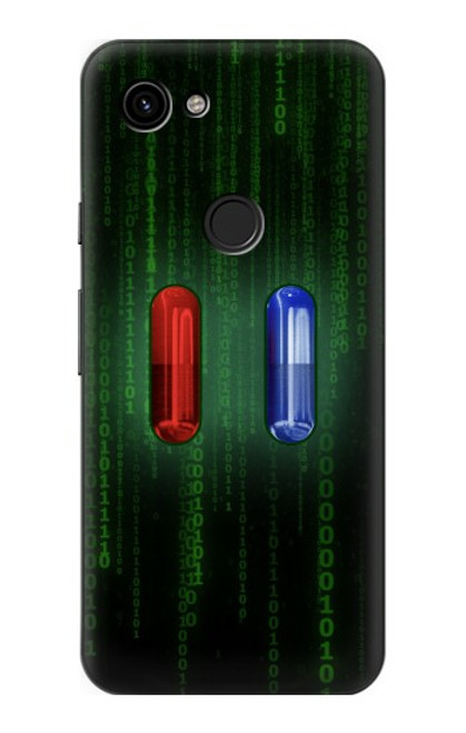 W3816 Red Pill Blue Pill Capsule Hard Case and Leather Flip Case For Google Pixel 3a