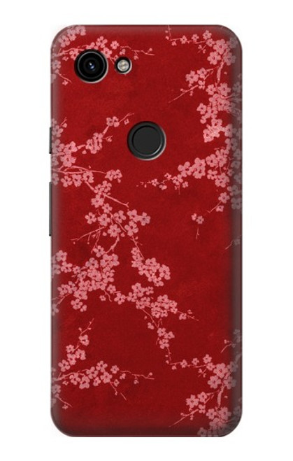 W3817 Red Floral Cherry blossom Pattern Hard Case and Leather Flip Case For Google Pixel 3a