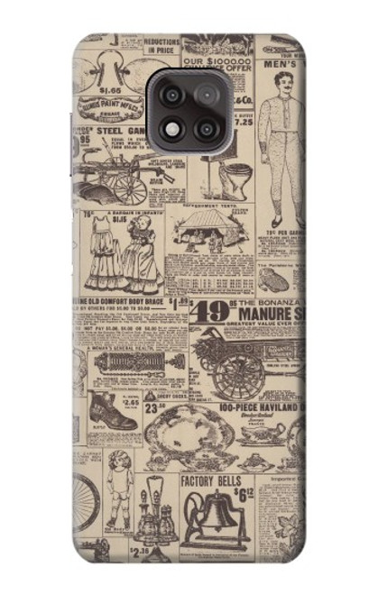 W3819 Retro Vintage Paper Hard Case and Leather Flip Case For Motorola Moto G Power (2021)