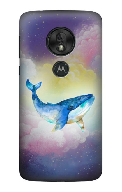 W3802 Dream Whale Pastel Fantasy Hard Case and Leather Flip Case For Motorola Moto G7 Power