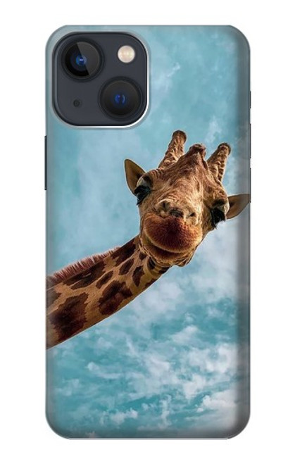 W3680 Cute Smile Giraffe Hard Case and Leather Flip Case For iPhone 13 mini