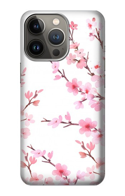 W3707 Pink Cherry Blossom Spring Flower Hard Case and Leather Flip Case For iPhone 13 Pro Max