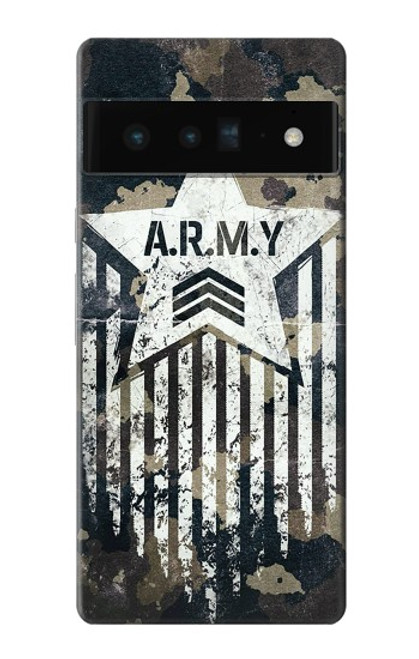 W3666 Army Camo Camouflage Hard Case and Leather Flip Case For Google Pixel 6 Pro