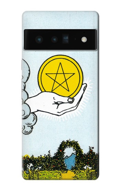 W3722 Tarot Card Ace of Pentacles Coins Hard Case and Leather Flip Case For Google Pixel 6 Pro