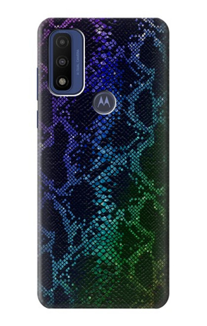 W3366 Rainbow Python Skin Graphic Print Hard Case and Leather Flip Case For Motorola G Pure