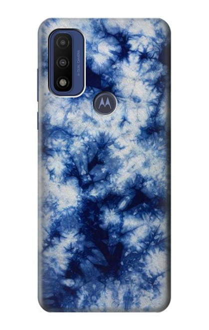 W3439 Fabric Indigo Tie Dye Hard Case and Leather Flip Case For Motorola G Pure