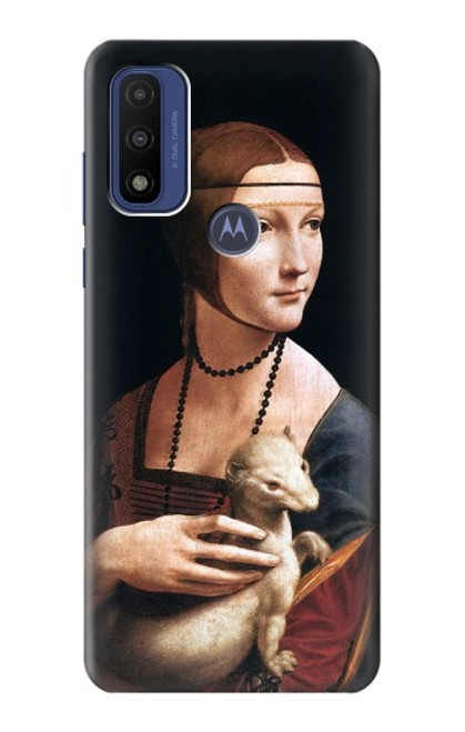 W3471 Lady Ermine Leonardo da Vinci Hard Case and Leather Flip Case For Motorola G Pure