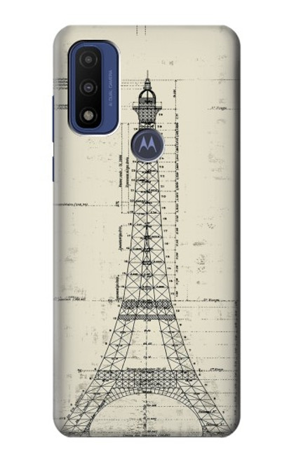 W3474 Eiffel Architectural Drawing Hard Case and Leather Flip Case For Motorola G Pure