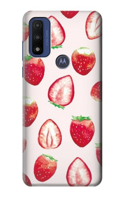 W3481 Strawberry Hard Case and Leather Flip Case For Motorola G Pure