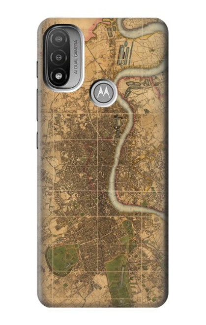 W3230 Vintage Map of London Hard Case and Leather Flip Case For Motorola Moto E20,E30,E40